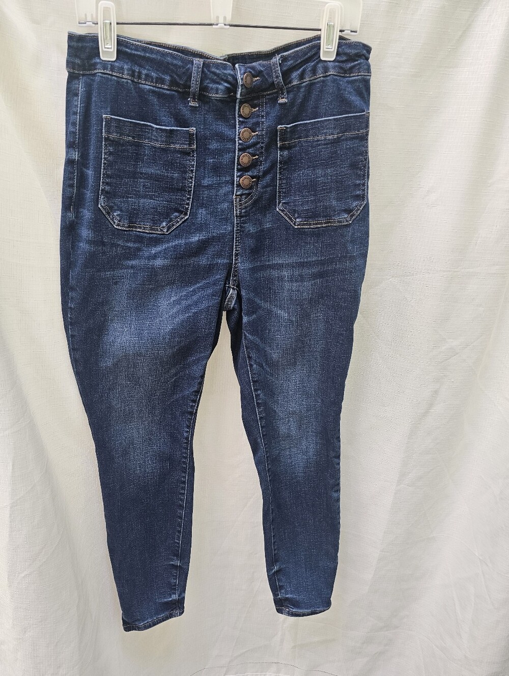Judy Blue Dark Blue High-Rise Button-Fly Jeans Size 18w Not Distressed!